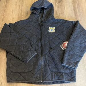New California UCLA Bruins Colosseum Gray full Zip Quilted Hooded Jacket Women's